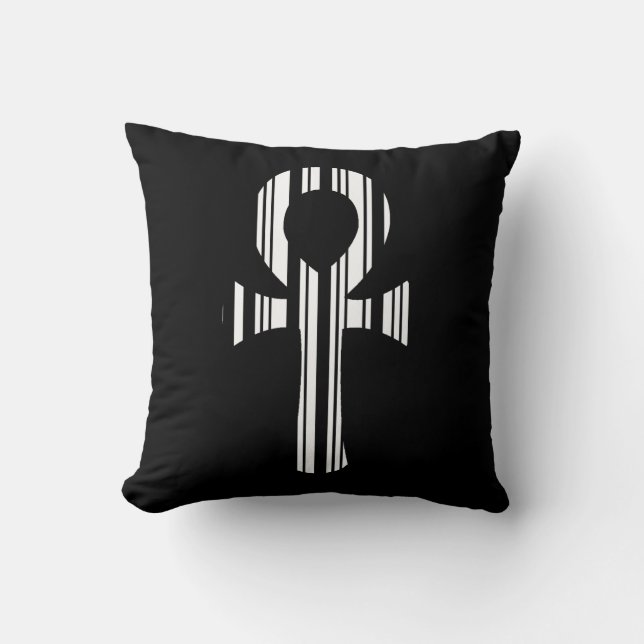 ANKH SYMBOL BAR CODE Ankhs Barcode Design Patroon Kussen (Voorkant)