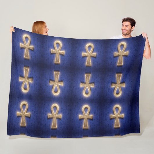 Ankh Symbol Bedeutung – Schlüssel des Lebens Fleece Deken (In situ)