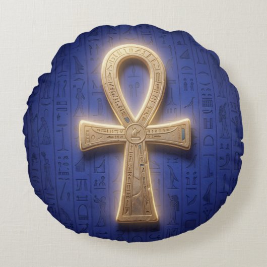 Ankh Symbol Bedeutung – Schlüssel des Lebens Rond Kussen (Voorkant)