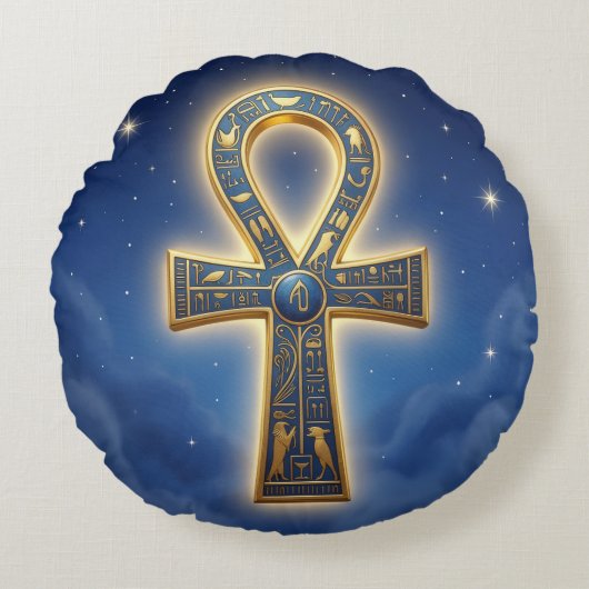 Ankh Symbol Meaning – Key of Life´11 Rond Kussen (Voorkant)