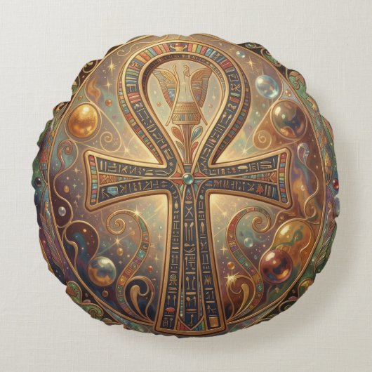 Ankh Symbol Meaning – Key of Life´2 Rond Kussen (Voorkant)