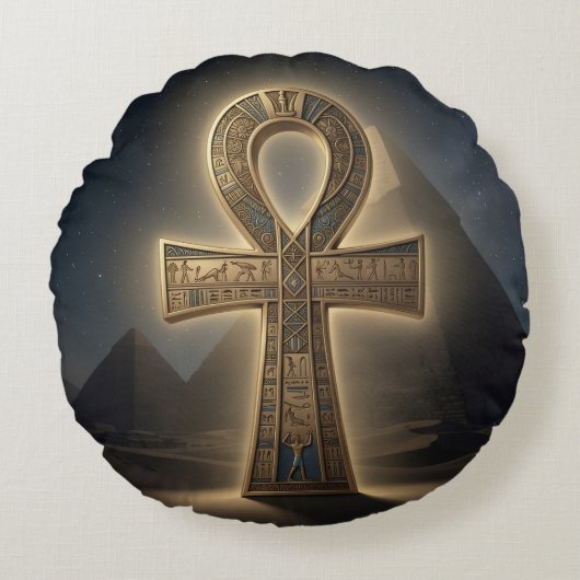 Ankh Symbol Meaning – Key of Life´6 Rond Kussen (Voorkant)