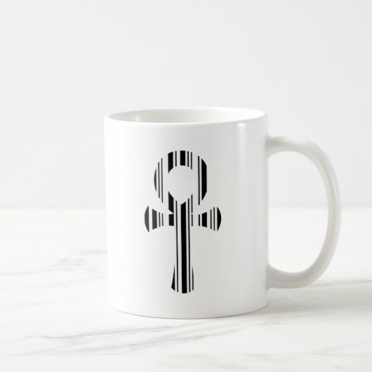 ANKH SYMBOOL BAR CODE Ankh Streepjescode Ontwerp P Koffiemok (Rechts)