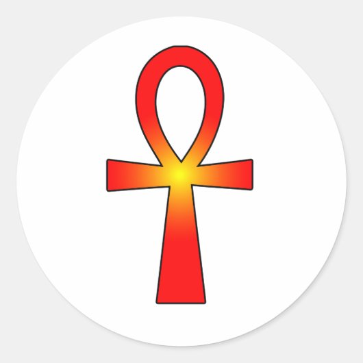 Ankh-symbool: Ronde Sticker (Voorkant)