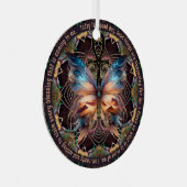 Ankh vlinder leven symbool Mandala bevestiging Metalen Ornament (Voorkant Rechts)