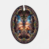 Ankh vlinder leven symbool Mandala bevestiging Metalen Ornament (Voorkant links)