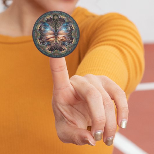 Ankh vlinder leven symbool Mandala bevestiging Ronde Sticker