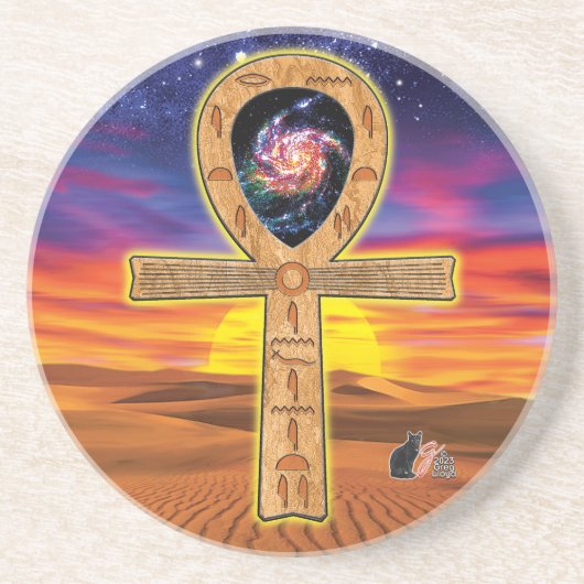 Ankh Zandsteen Onderzetter (Voorkant)