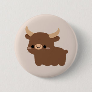 Ankole-Watusi-koe Ronde Button 5,7 Cm
