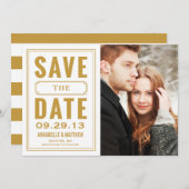 Ankondiging van Vintage Frame Save the Date (Voorkant / Achterkant)