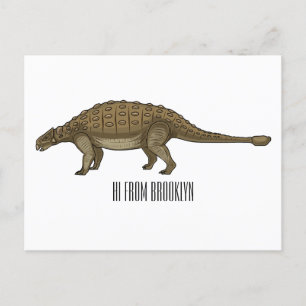 Ankylosaurus cartoon illustratie briefkaart