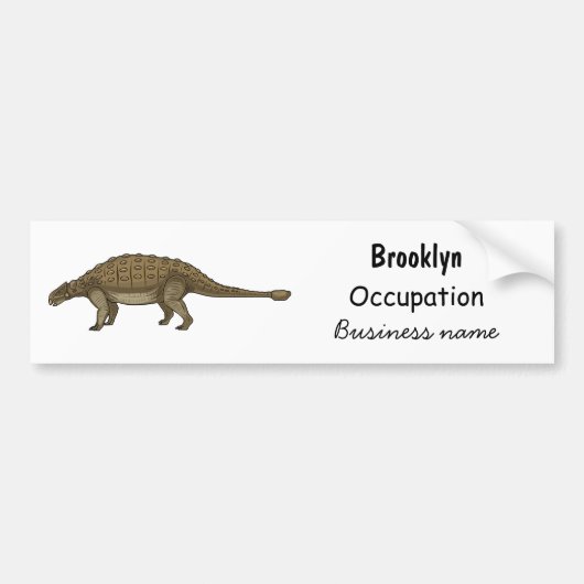 Ankylosaurus cartoon illustratie bumpersticker (Voorkant)