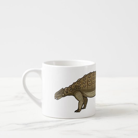 Ankylosaurus cartoon illustratie espresso kop (Links)