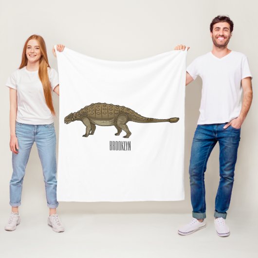 Ankylosaurus cartoon illustratie fleece deken (In situ)