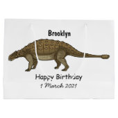 Ankylosaurus cartoon illustratie groot cadeauzakje (Achterkant)