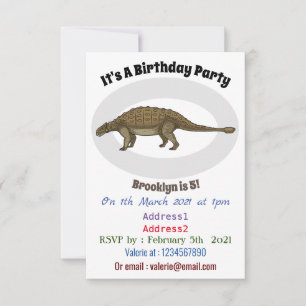 Ankylosaurus cartoon illustratie kaart