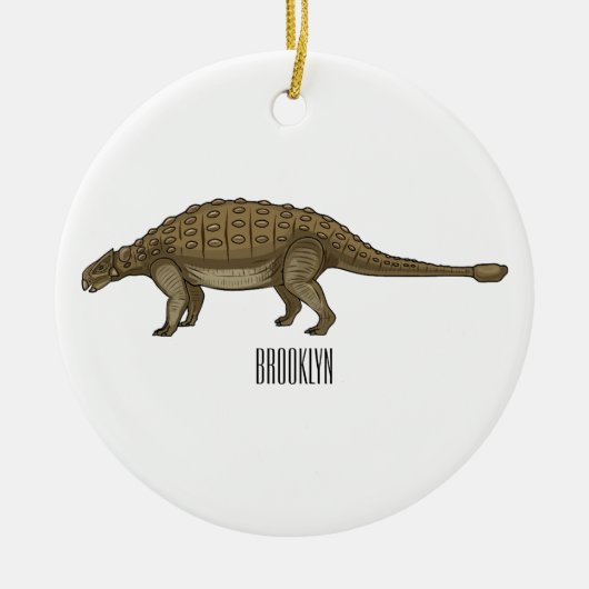 Ankylosaurus cartoon illustratie keramisch ornament (Voorkant)