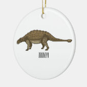 Ankylosaurus cartoon illustratie keramisch ornament (Links)