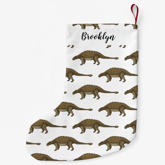 Ankylosaurus cartoon illustratie kleine kerstsok (Achterkant)