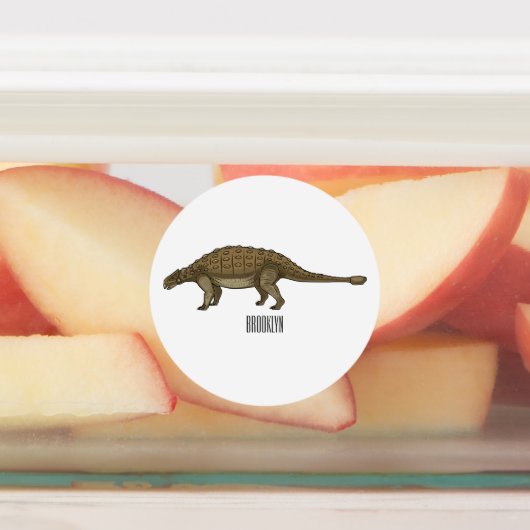 Ankylosaurus cartoon illustratie labels (Aangebracht)