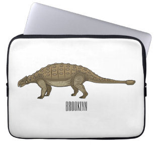Ankylosaurus cartoon illustratie laptop sleeve