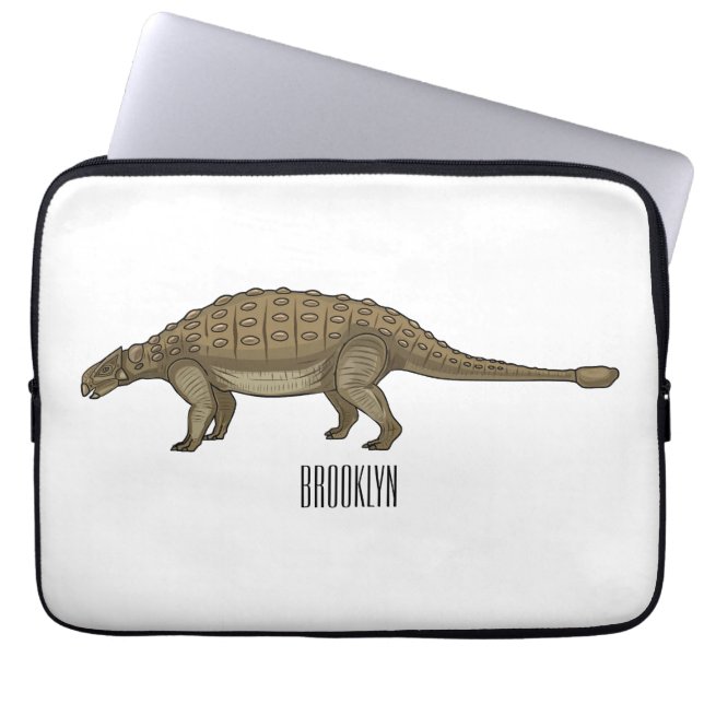 Ankylosaurus cartoon illustratie laptop sleeve (Voorkant)