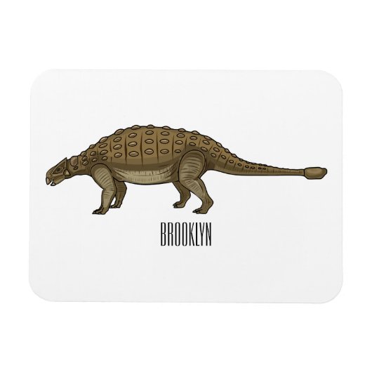 Ankylosaurus cartoon illustratie magneet (Horizontaal)