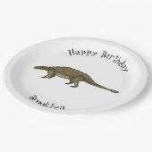 Ankylosaurus cartoon illustratie papieren bordje (Gekanteld)