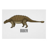 Ankylosaurus cartoon illustratie perfect poster (Voorkant)