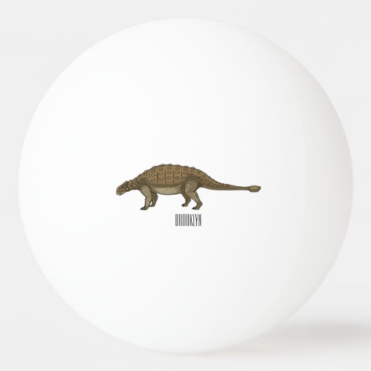 Ankylosaurus cartoon illustratie pingpongbal (Voorkant)