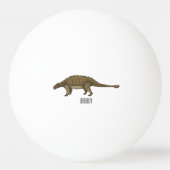 Ankylosaurus cartoon illustratie pingpongbal (Achterkant)