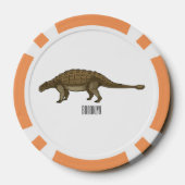 Ankylosaurus cartoon illustratie poker chips (Achterkant)