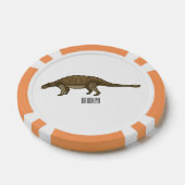 Ankylosaurus cartoon illustratie poker chips (Enkel)