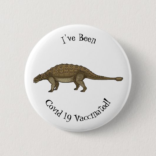Ankylosaurus cartoon illustratie ronde button 5,7 cm (Voorkant)