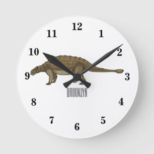 Ankylosaurus cartoon illustratie ronde klok