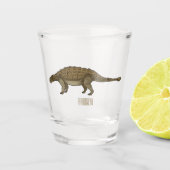 Ankylosaurus cartoon illustratie shot glas (Voorkant)