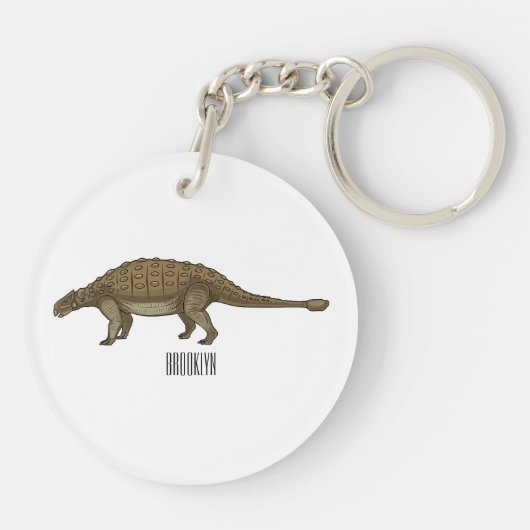 Ankylosaurus cartoon illustratie sleutelhanger (Achterkant)
