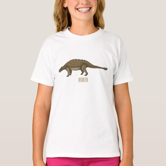 Ankylosaurus cartoon illustratie t-shirt (Voorkant)