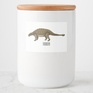 Ankylosaurus cartoon illustratie voedselcontainer etiket