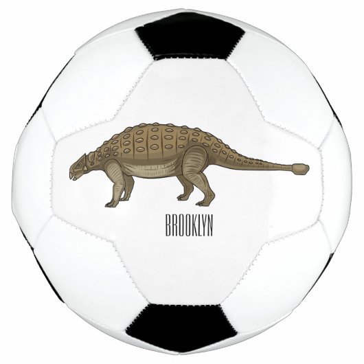 Ankylosaurus cartoon illustratie voetbal (Voorkant)
