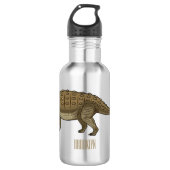 Ankylosaurus cartoon illustratie waterfles  (Voorkant)