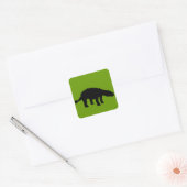 Ankylosaurus Dino Dinosaur Silhouette Vierkante Sticker (Envelop)
