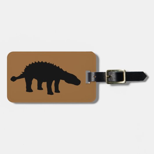 Ankylosaurus Dino Dinosaurus Silhouet Bagagelabel (Voorkant horizontaal)