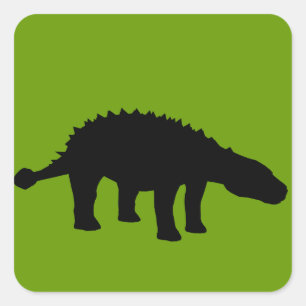 Ankylosaurus Dino Dinosaurus Silhouet Vierkante Sticker
