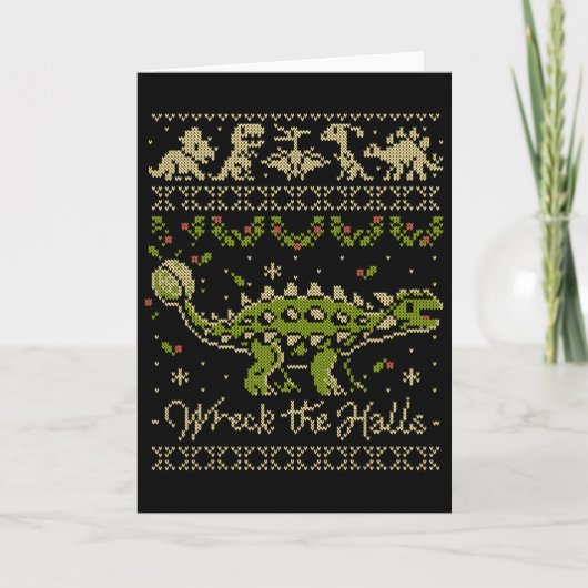 Ankylosaurus Dinosaur Kersttrui Kaart (Voorkant)