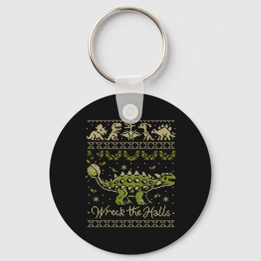 Ankylosaurus Dinosaur Kersttrui Sleutelhanger (Voorkant)