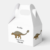 Ankylosaurus gepantserde dinosaurus illustratie bedankdoosjes (Achterkant)