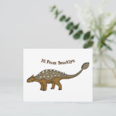 Ankylosaurus gepantserde dinosaurus illustratie briefkaart (Staand voorkant)