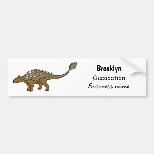 Ankylosaurus gepantserde dinosaurus illustratie bumpersticker (Voorkant)