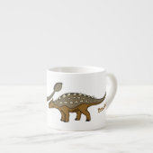 Ankylosaurus gepantserde dinosaurus illustratie espresso kop (Voorkant rechts)